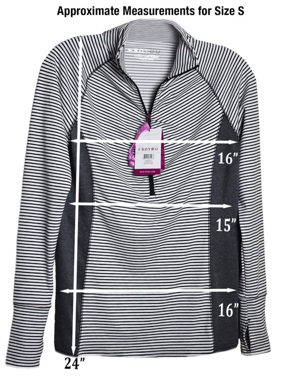 Soybu Women’s Pullover Jacinda Top Sweatshirt Long Sleeve Striped 30+ UPF - Picture 8 of 9